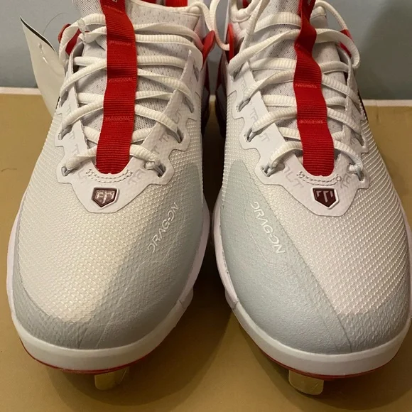 Nike Men’s 7 Force Zoom Trout 9 Elite Baseball Cleats Red/White FB2906-101 NEW - Picture 4 of 7
